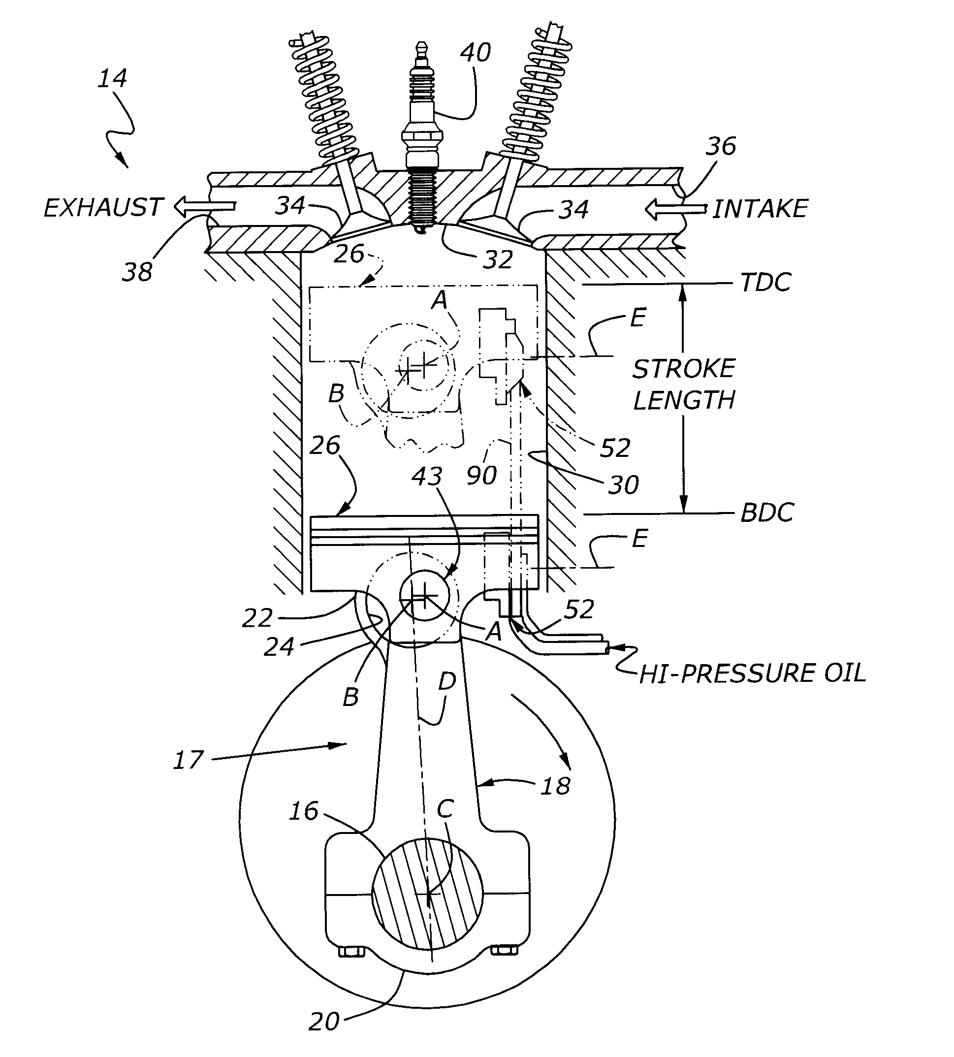 Variable compression ratio engine with lost motion coupling