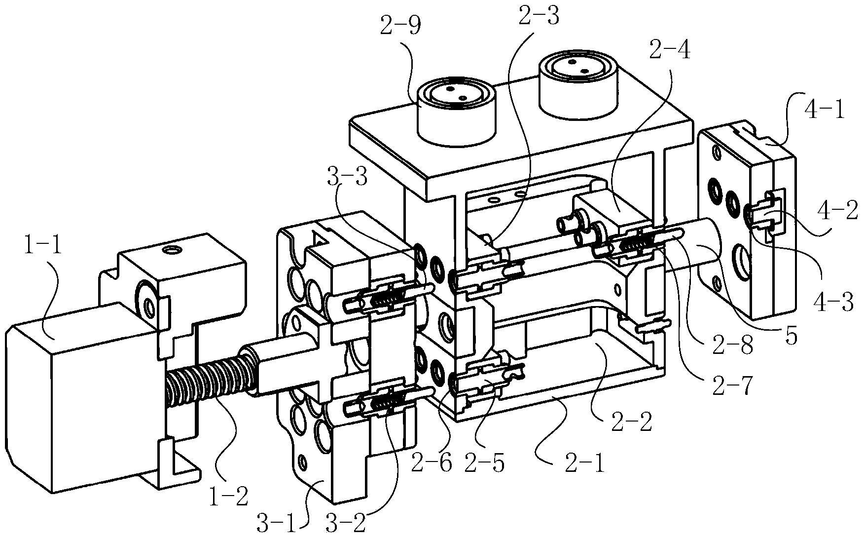 High-voltage multi-pole and multi-state switching device with shielding property