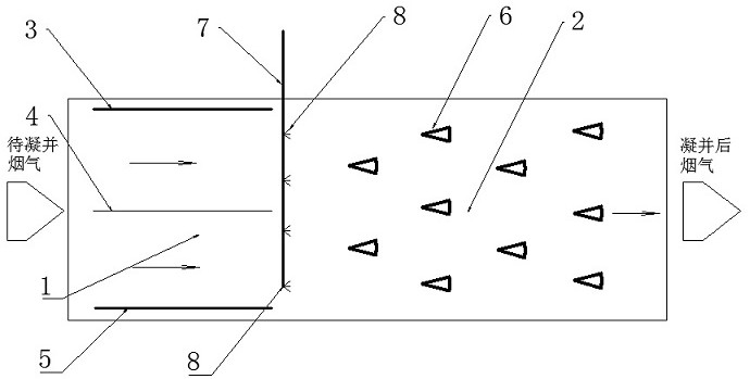 Fan-shaped pipeline type ultrafine particle coagulator