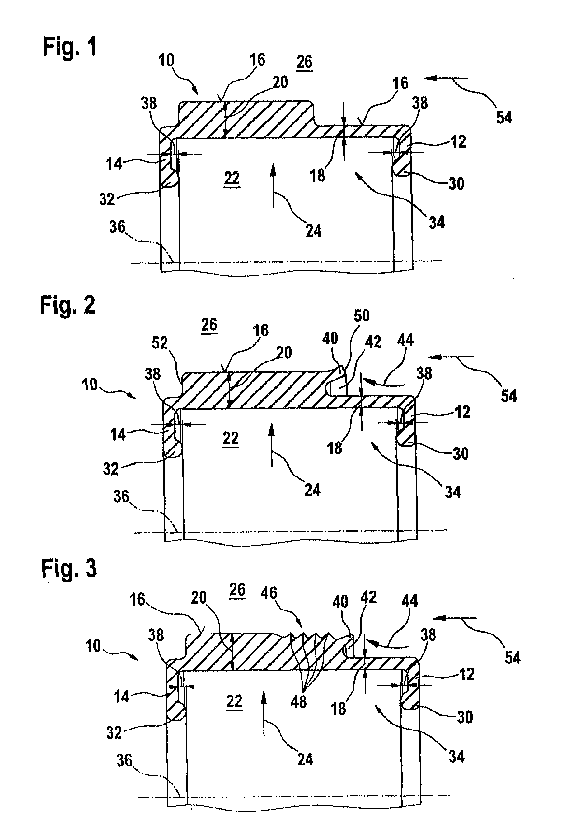 Pressurizable sealing element