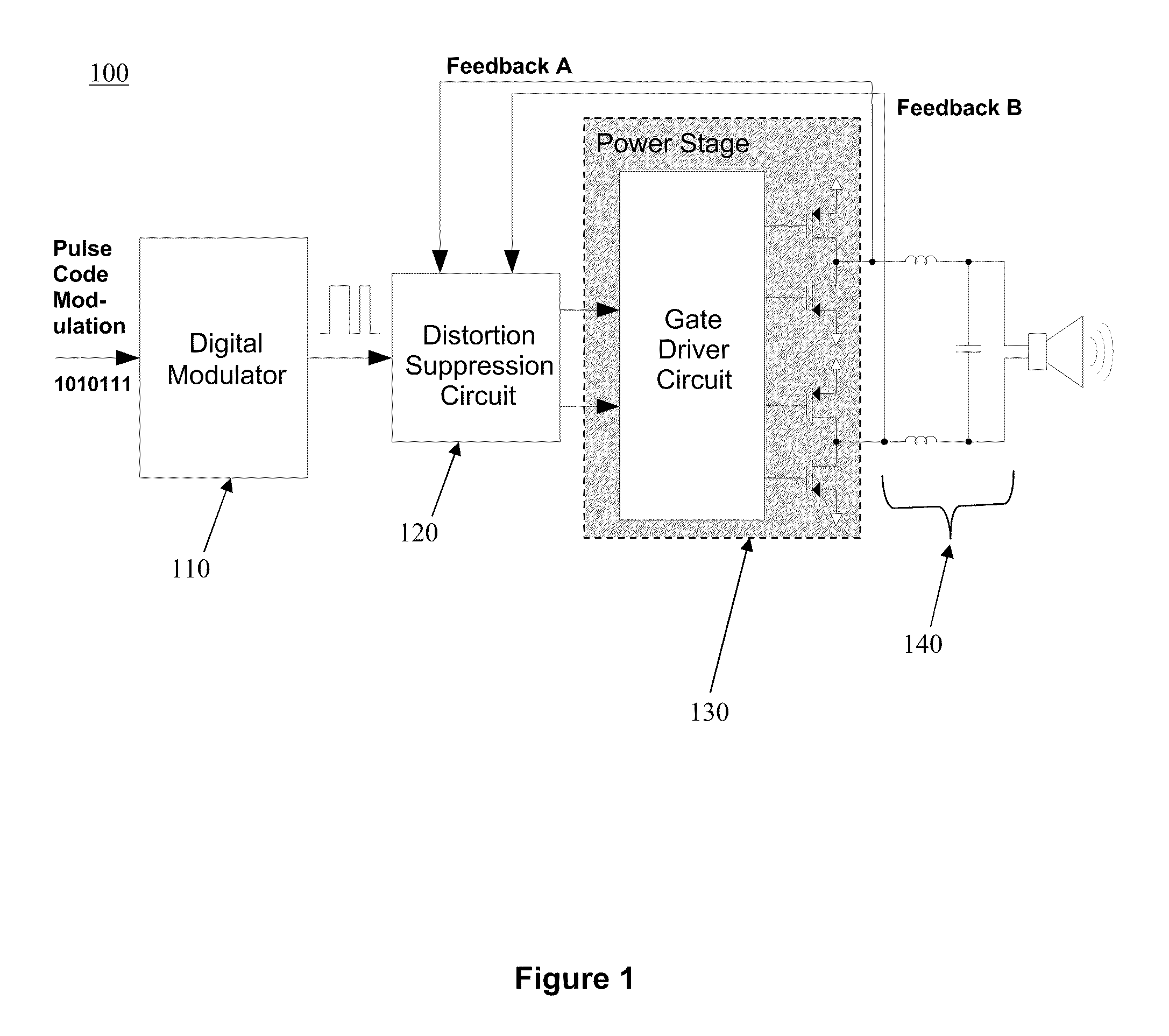 Distortion suppression circuit for digital class-d audio amplifier