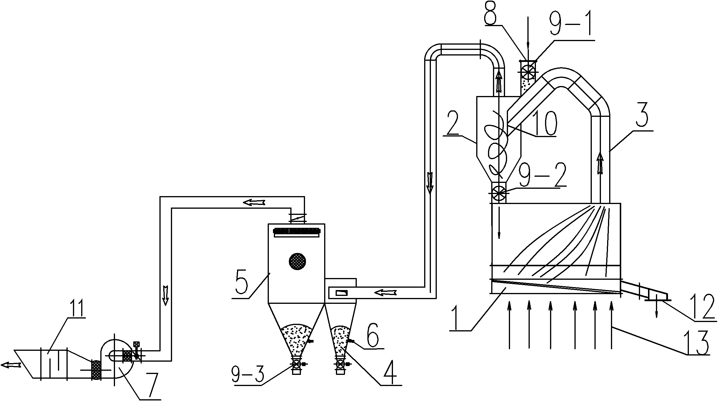 Drying process for humidifying coals by using coke oven flue gas and device