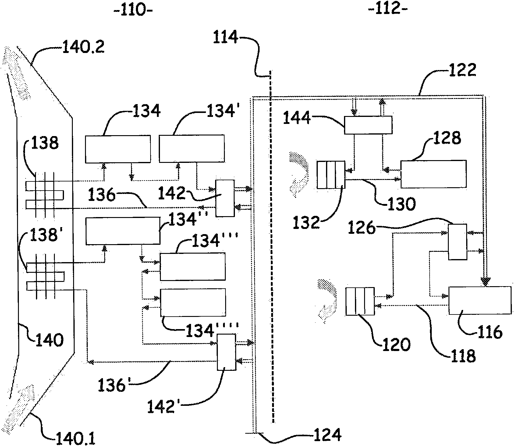 Method for controlling thermal effluents generated by an aircraft and cooling device for an aircraft implementing said method