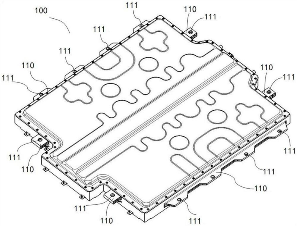 Battery pack mounting and connecting device, connecting method and vehicle