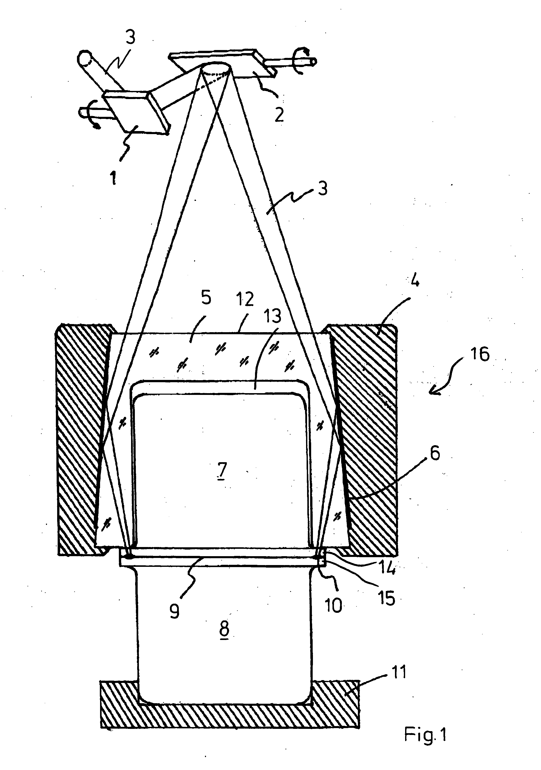 Process and apparatus for joining components using laser radiation