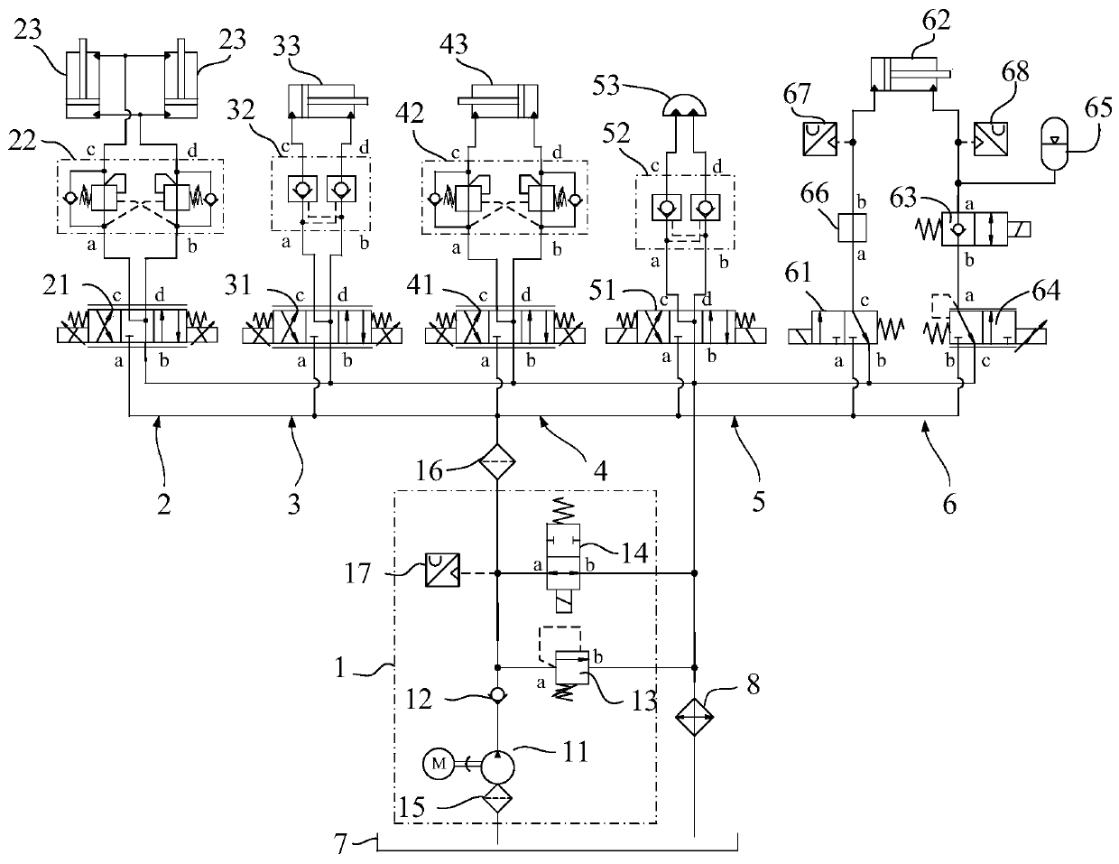 Mechanical arm hydraulic system