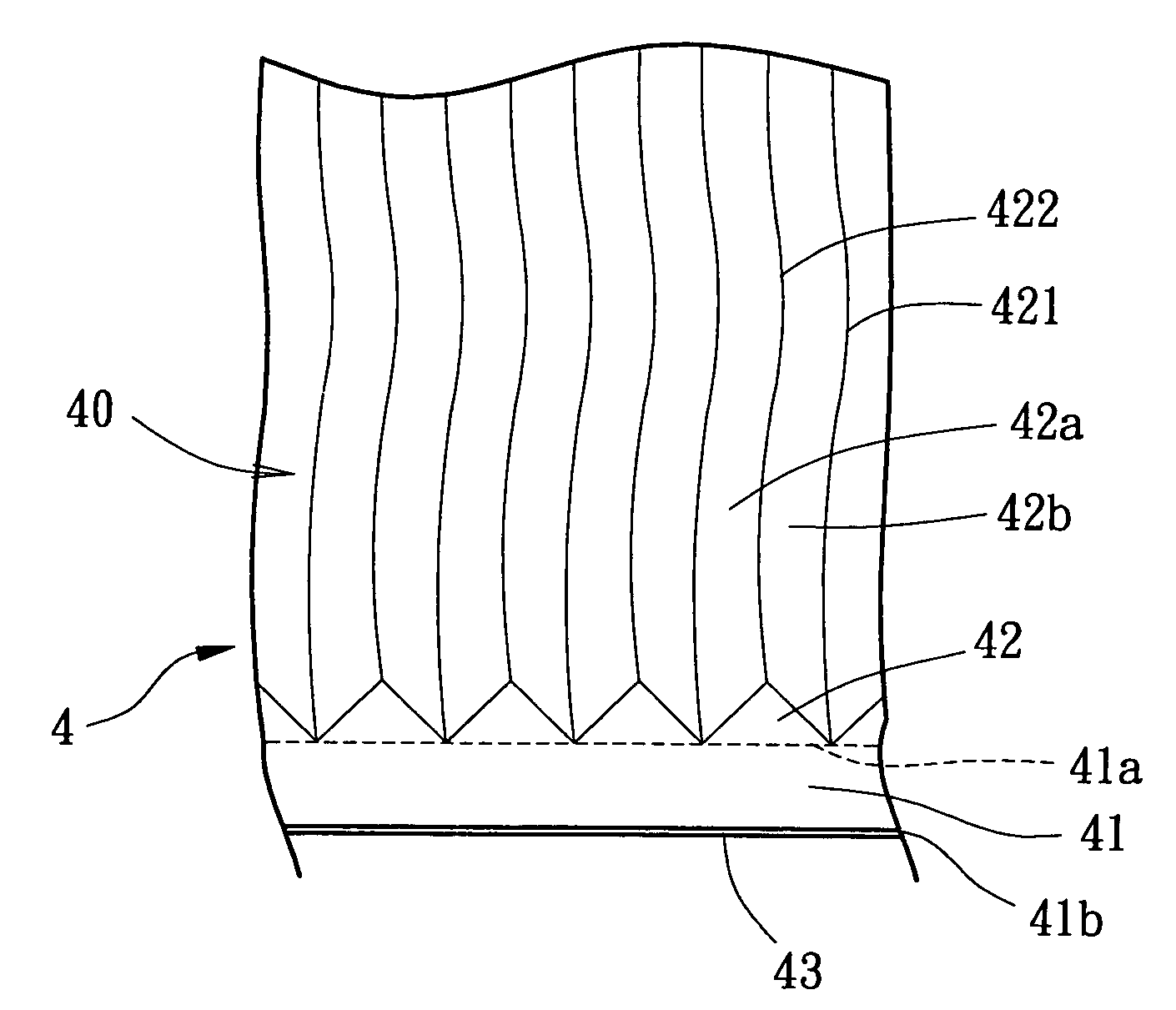 Brightness enhancement film having a reinforcing structure