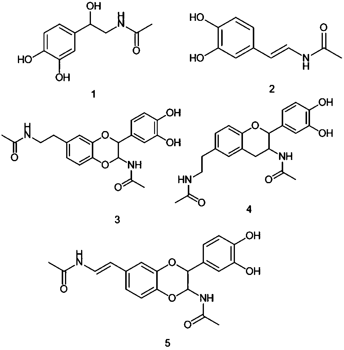 Separation method for simultaneously preparing five dopamine compounds from aspongopus