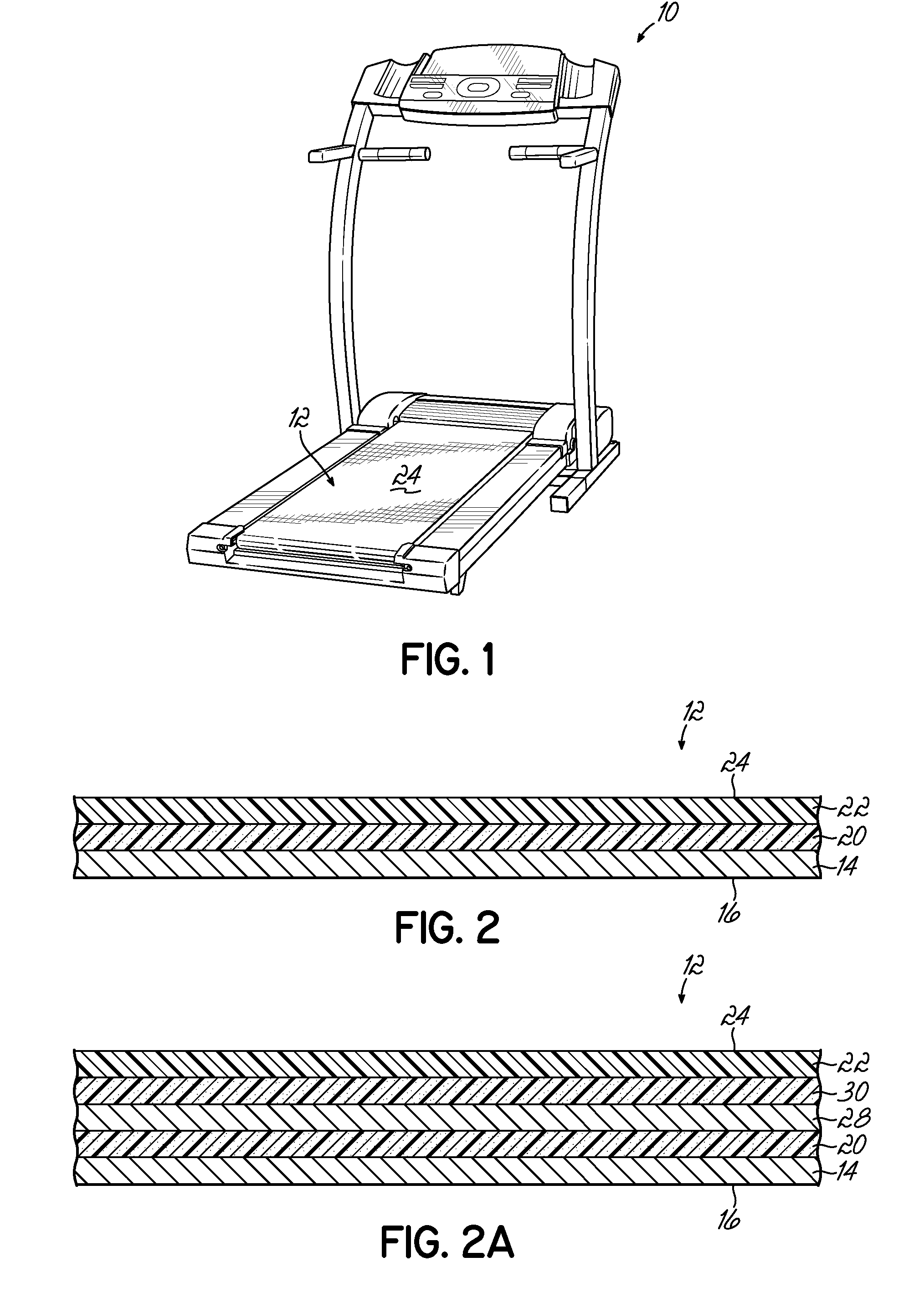 Treadmill belt with foamed cushion layer and method of making