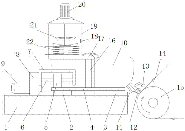 Coating machine head used for coating compound machine and with variable gap