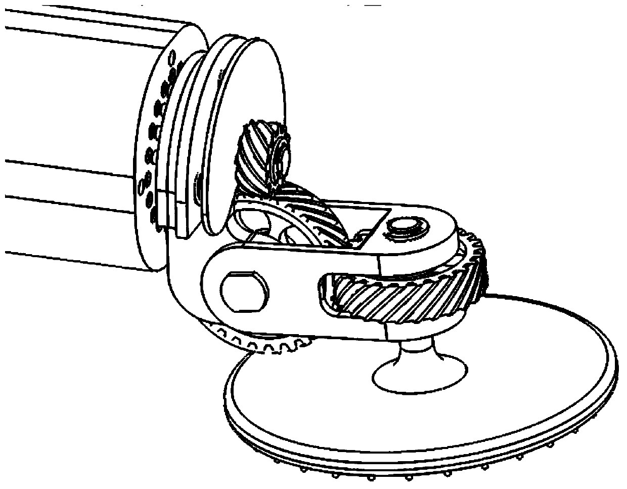 A grinding head mechanism of multi-degree-of-freedom polishing machine with adjustable angle