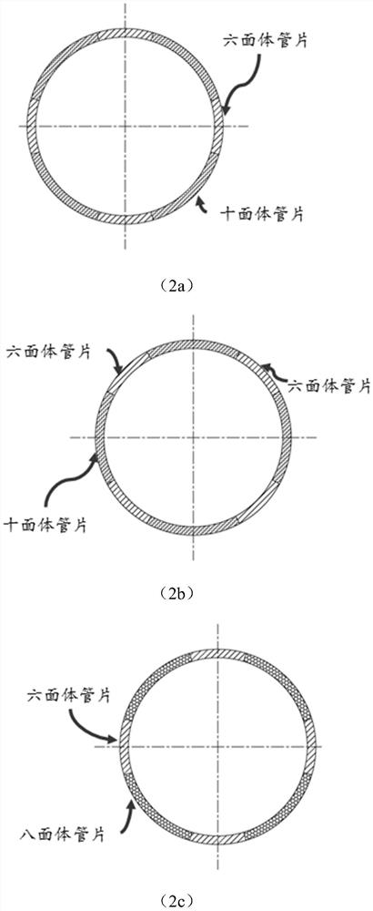 Combined lining structure based on polyhedral duct pieces for tunnel