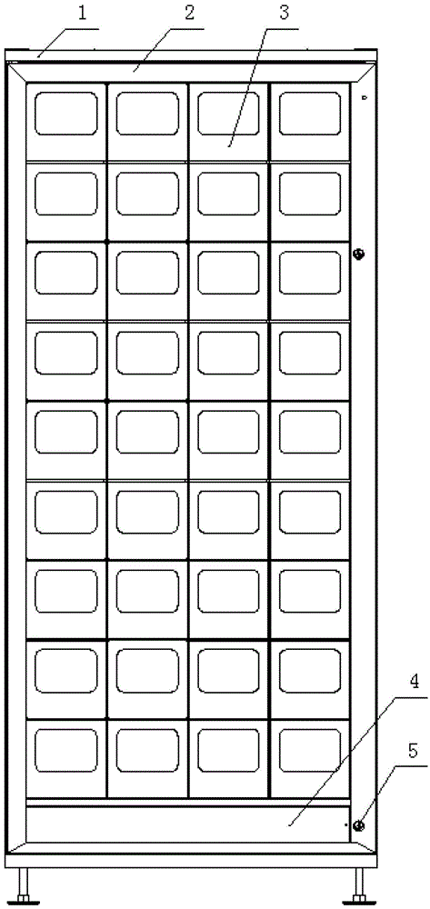 A security-locked multi-cabinet door automatic vending machine