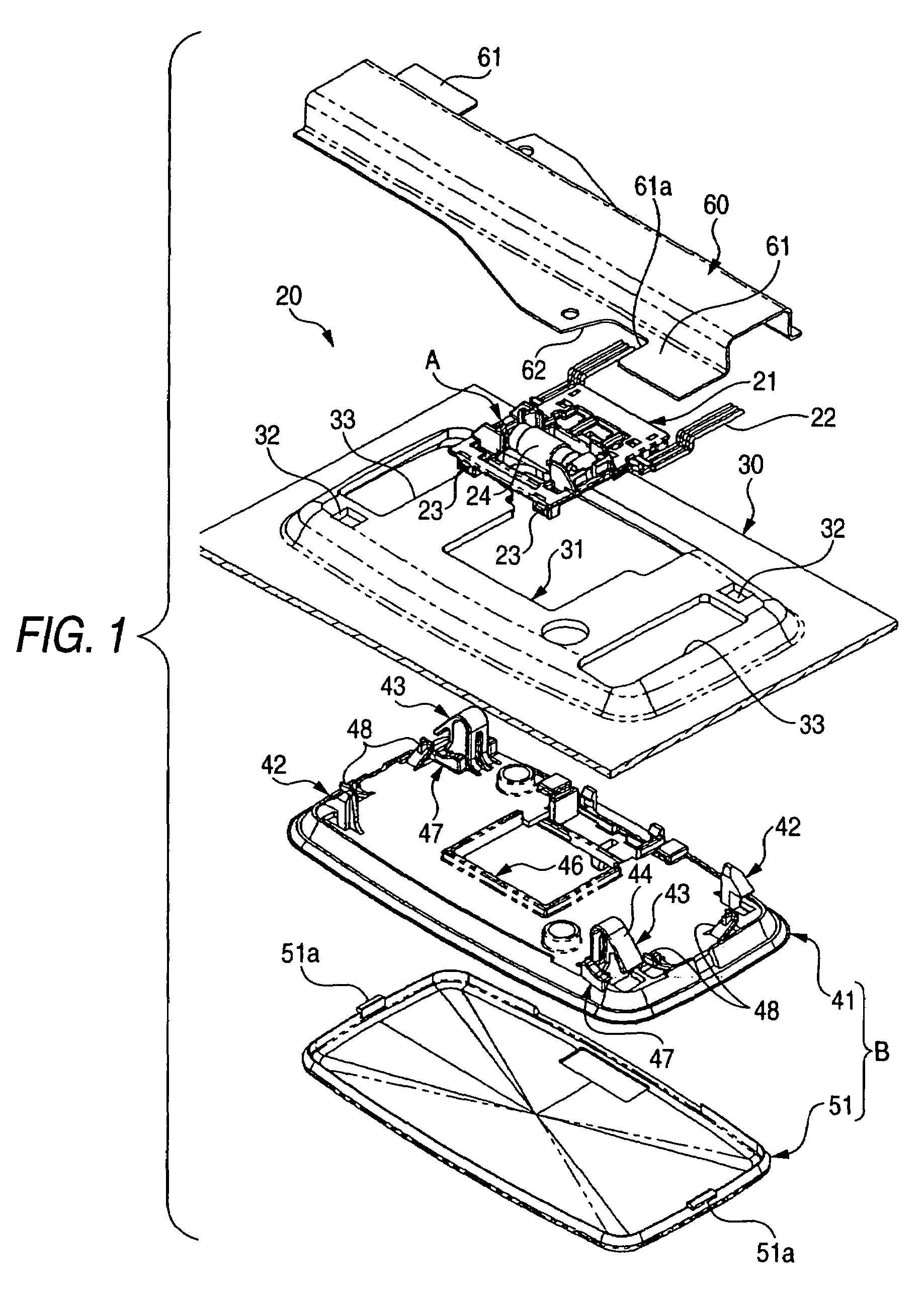 Lamp unit mounting structure