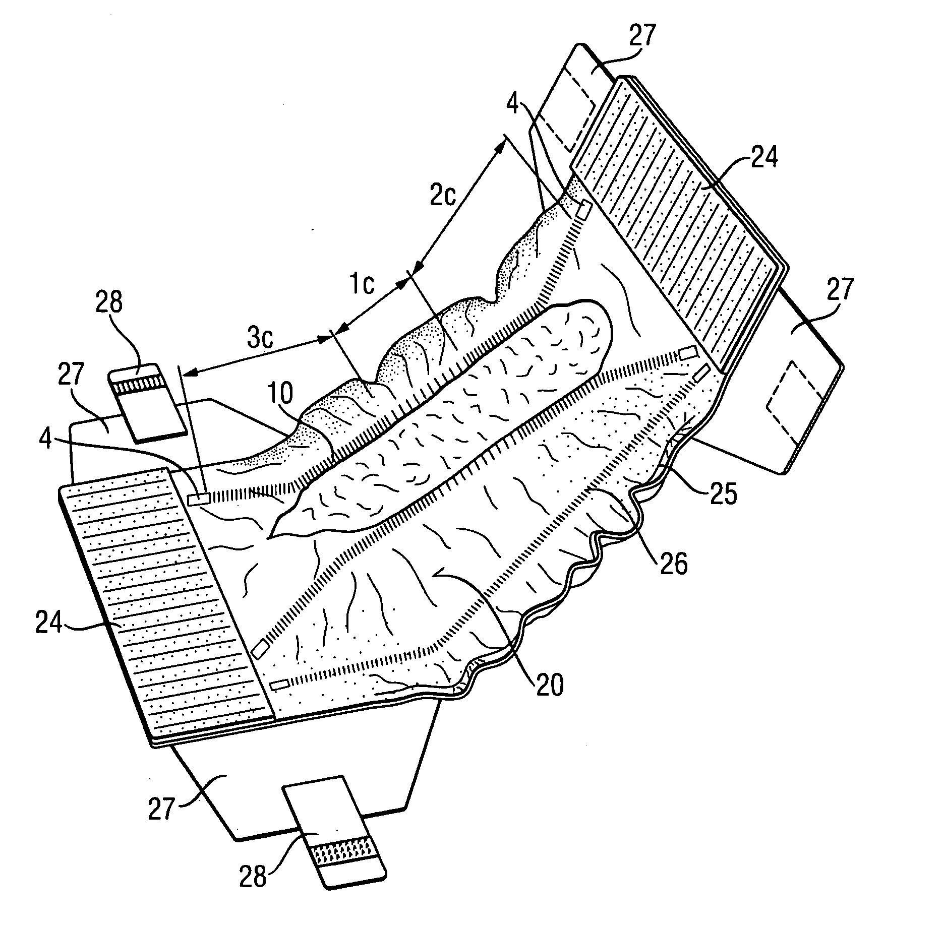 Absorbent articles with comfortable elasticated laminates