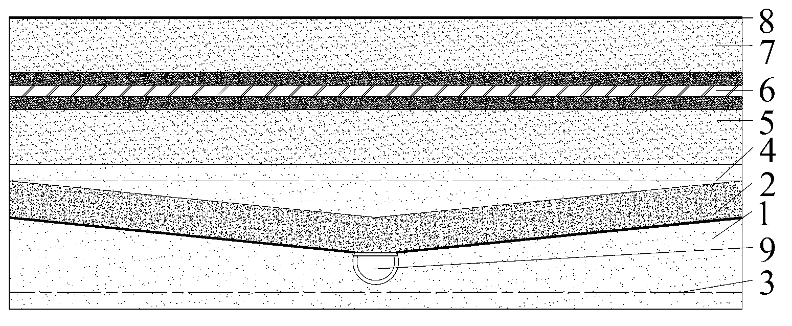 Novel roadbed structure for phreatic high inland sulphate salty soil