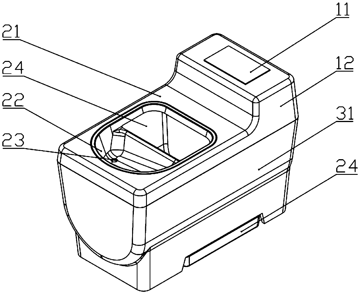 Excrement and urine separation flushing-free intelligent closestool