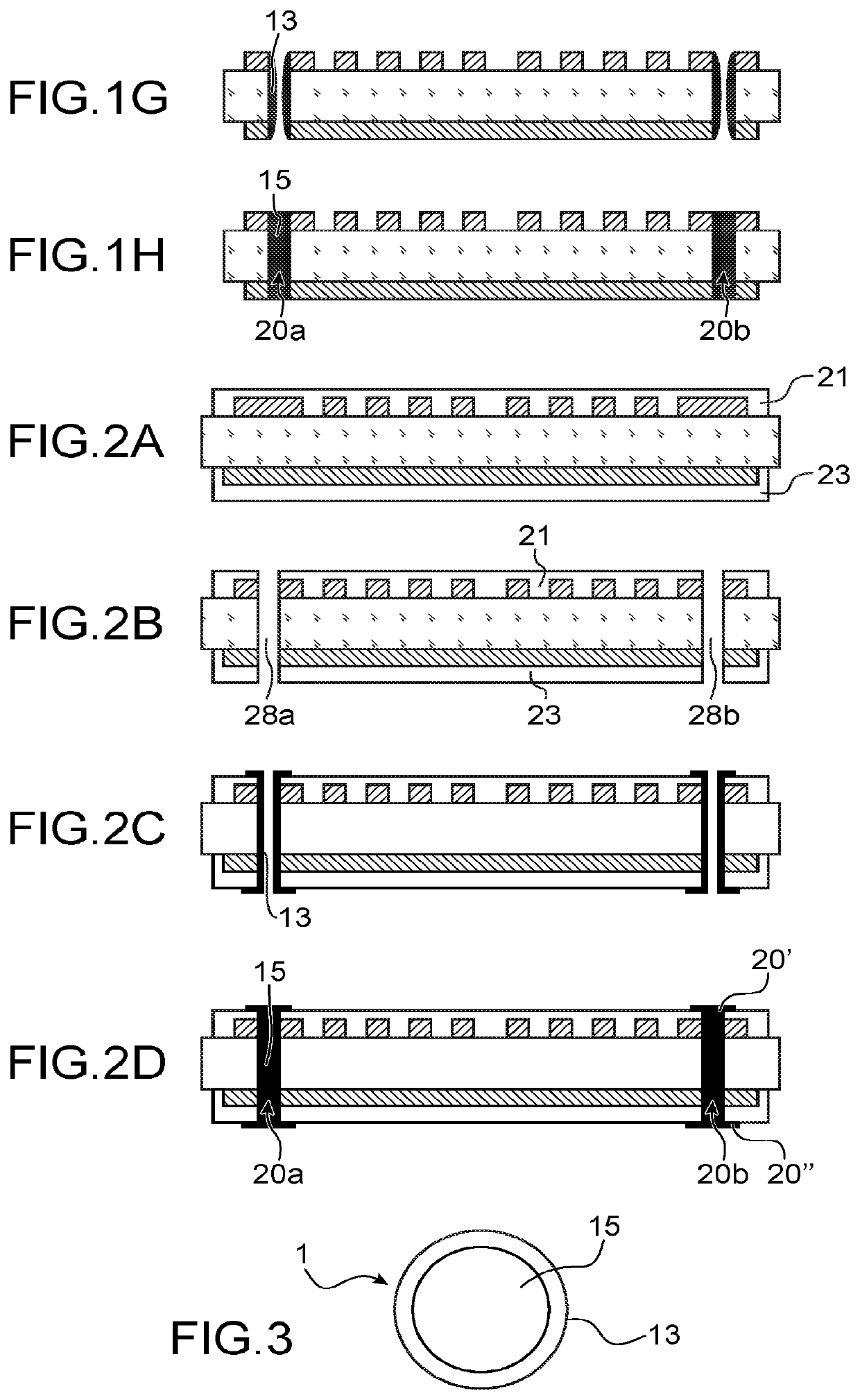 Method for producing vias on flexible substrate