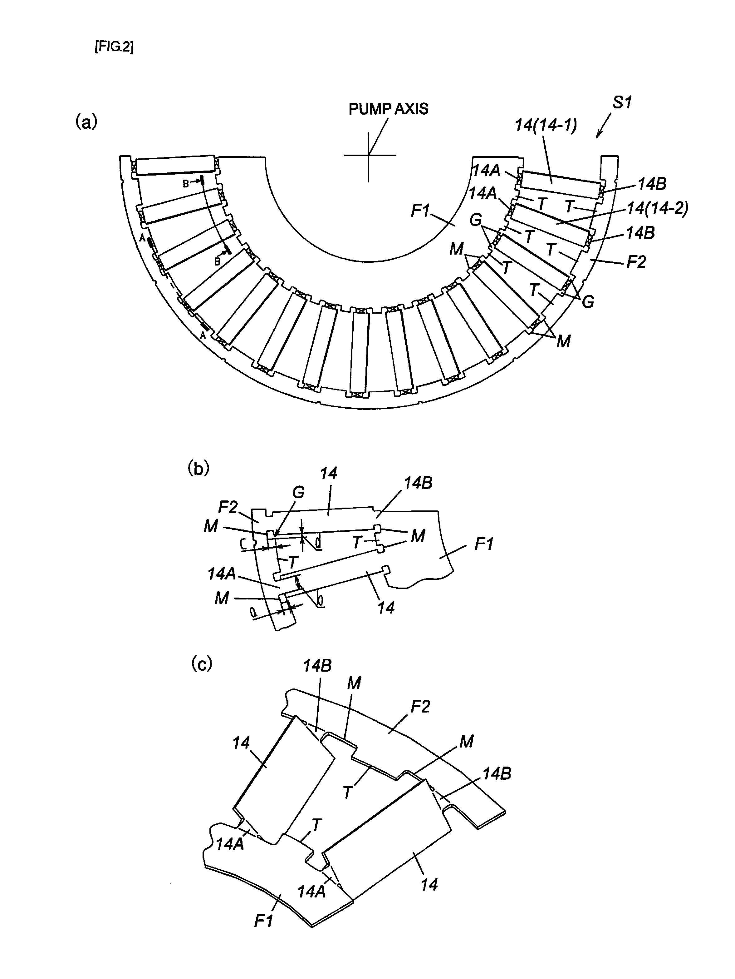 Fixed Blade Assembly Usable in Exhaust Pump, and Exhaust Pump Provided with same