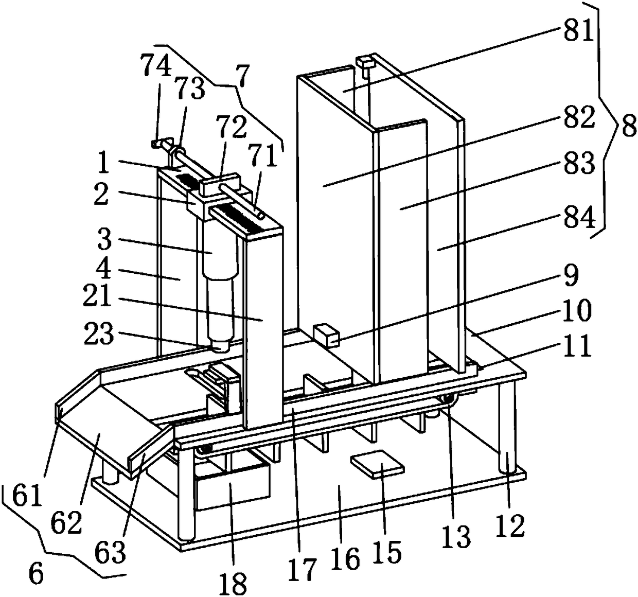 Punching device with high degree of automation for material fetching-placing mold