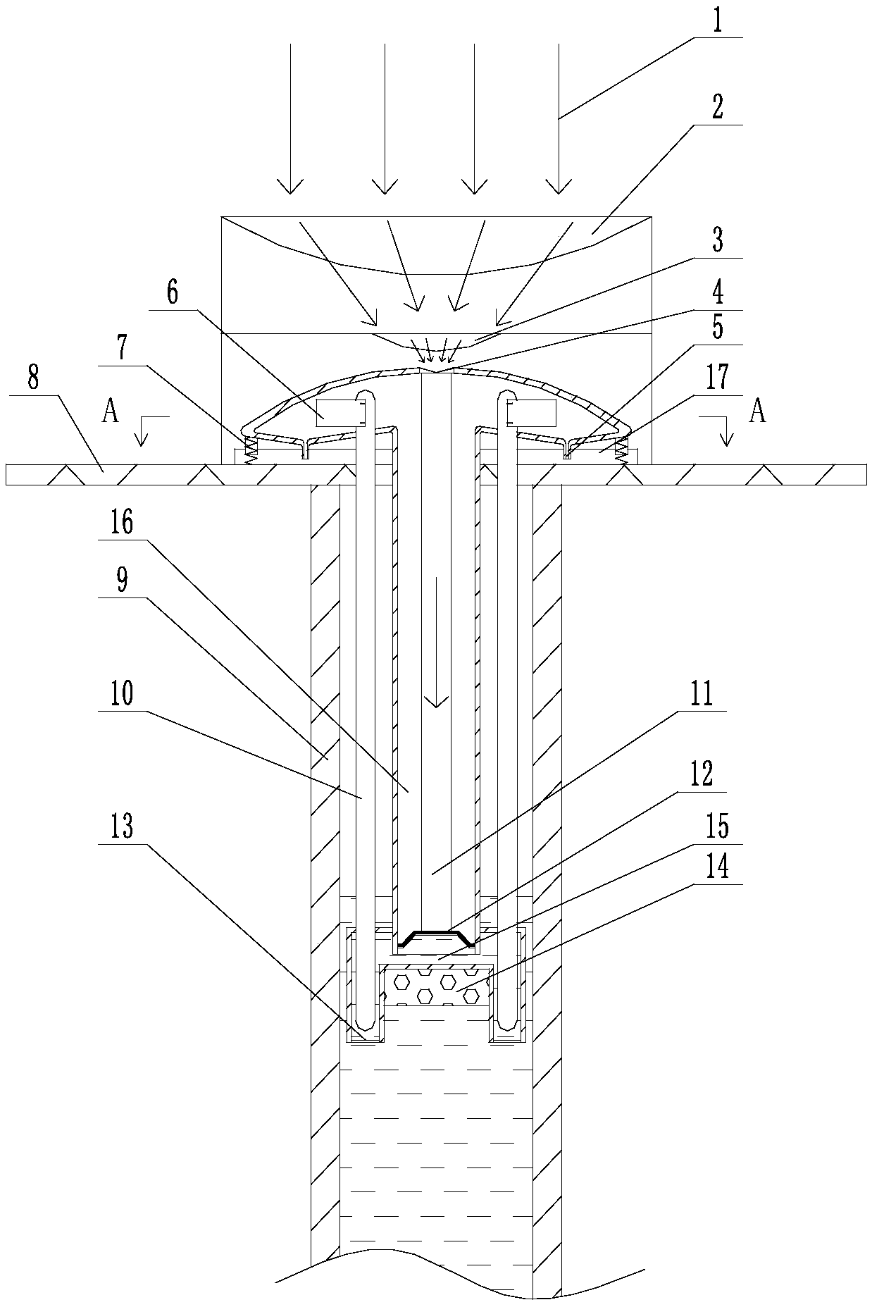 Well water purifying device with solar heated distillation