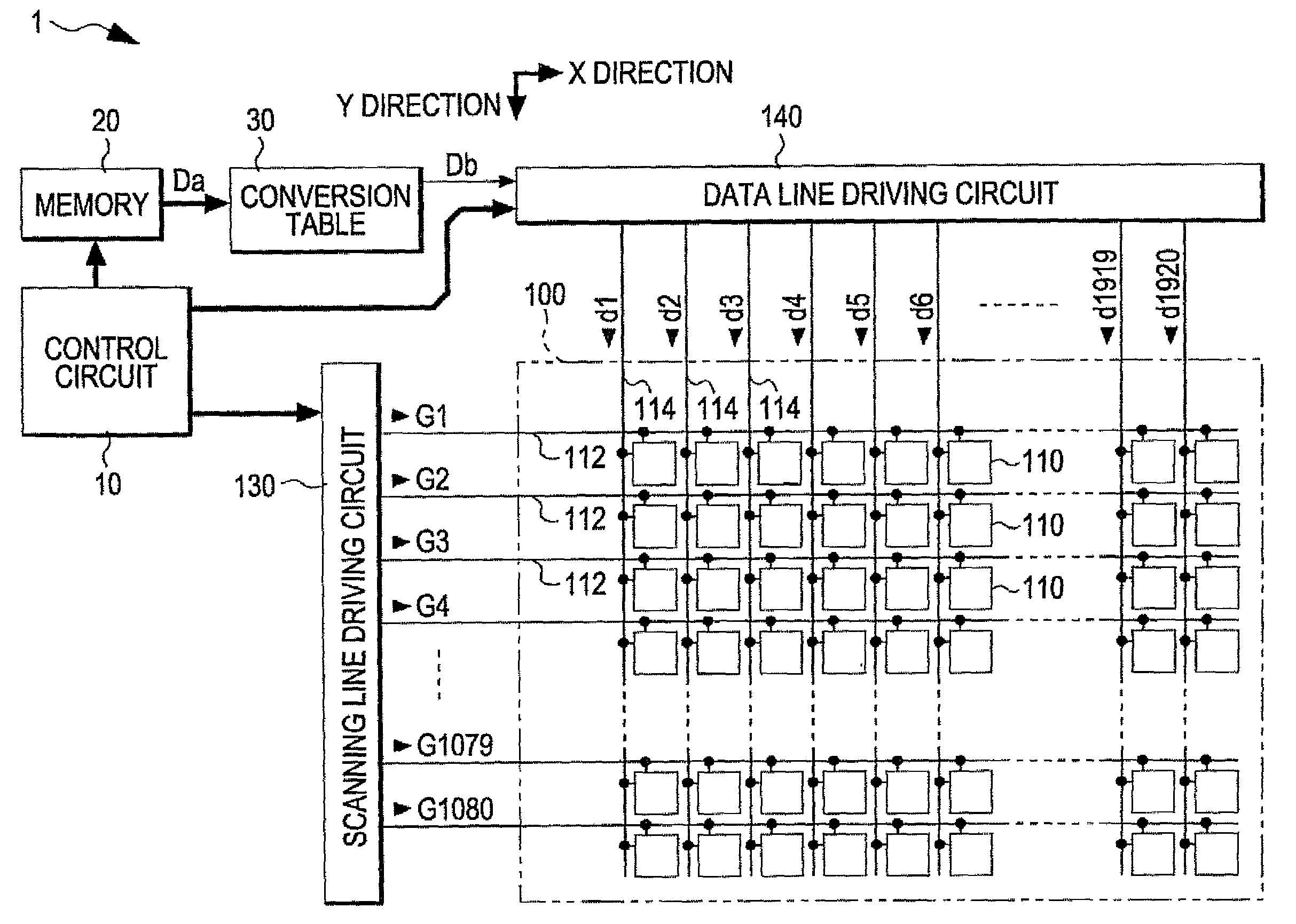 Electro-optical device, driving circuit and driving method of the same, and electronic apparatus