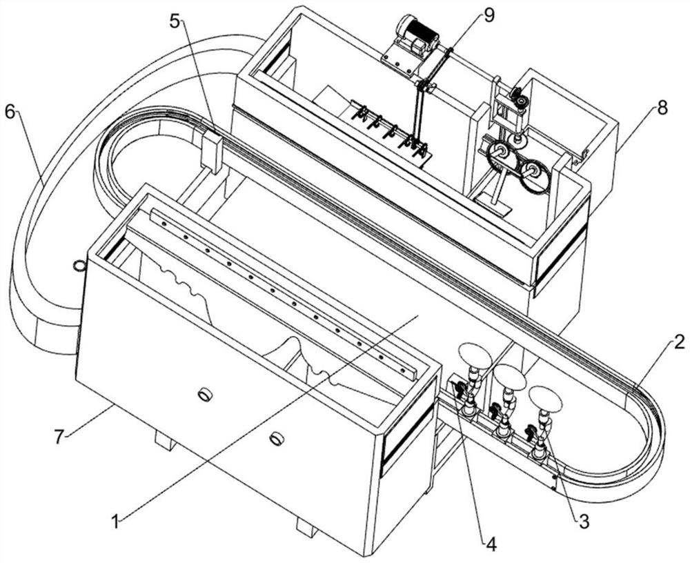 Reverse pocket type box skin removing system for logistics express paper box and removing method of reverse pocket type box skin removing system