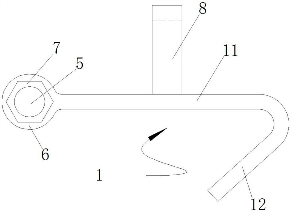 Special lifting hook for U-shaped rib