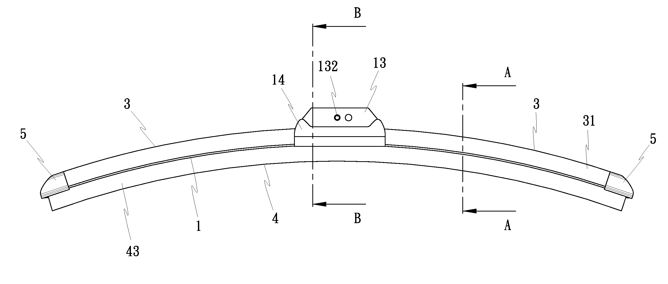 Non-bracket windshield wiper