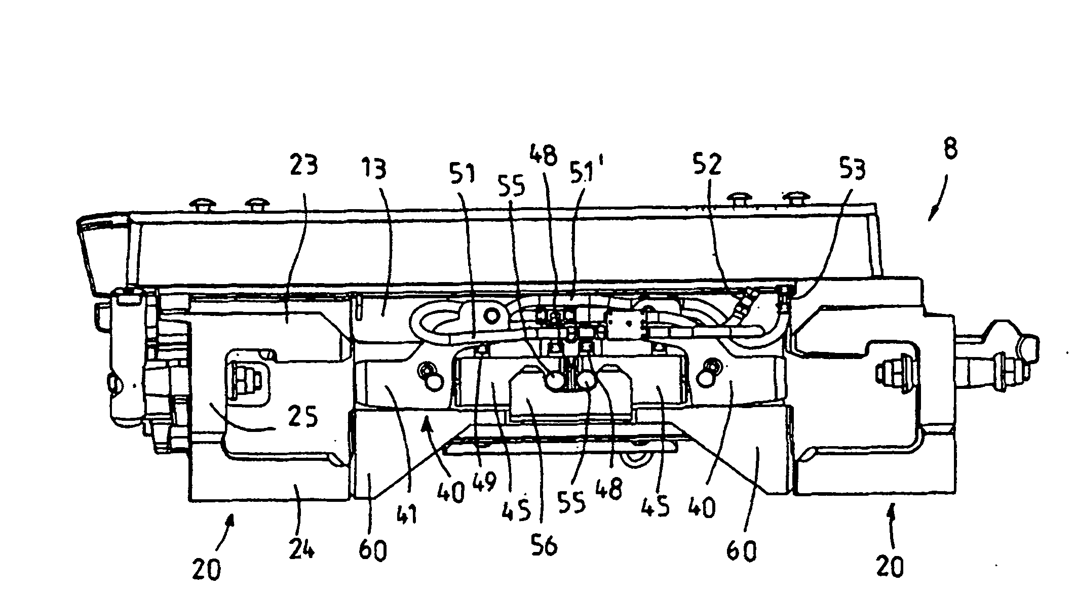 Connector device for trough pans on mining equipment trough pan and assembly component for the same