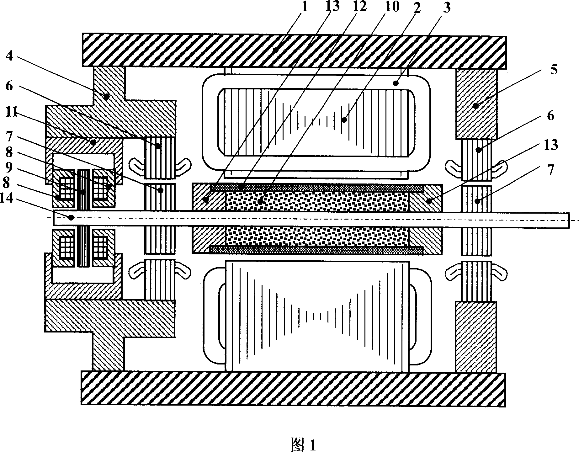 Integrated permanent magnet rotor magnetic suspension high speed motor