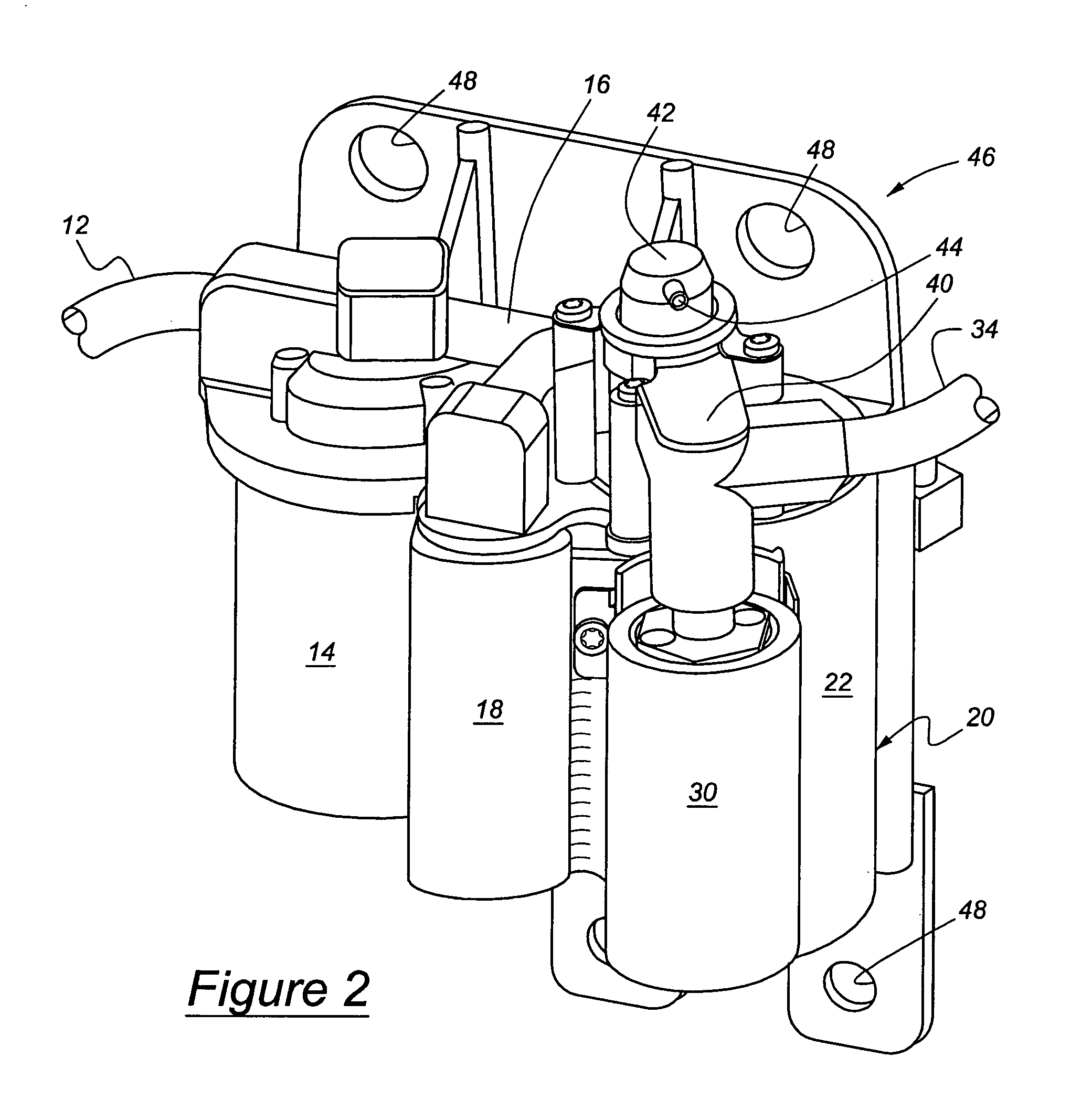 Marine vapor separator with bypass line