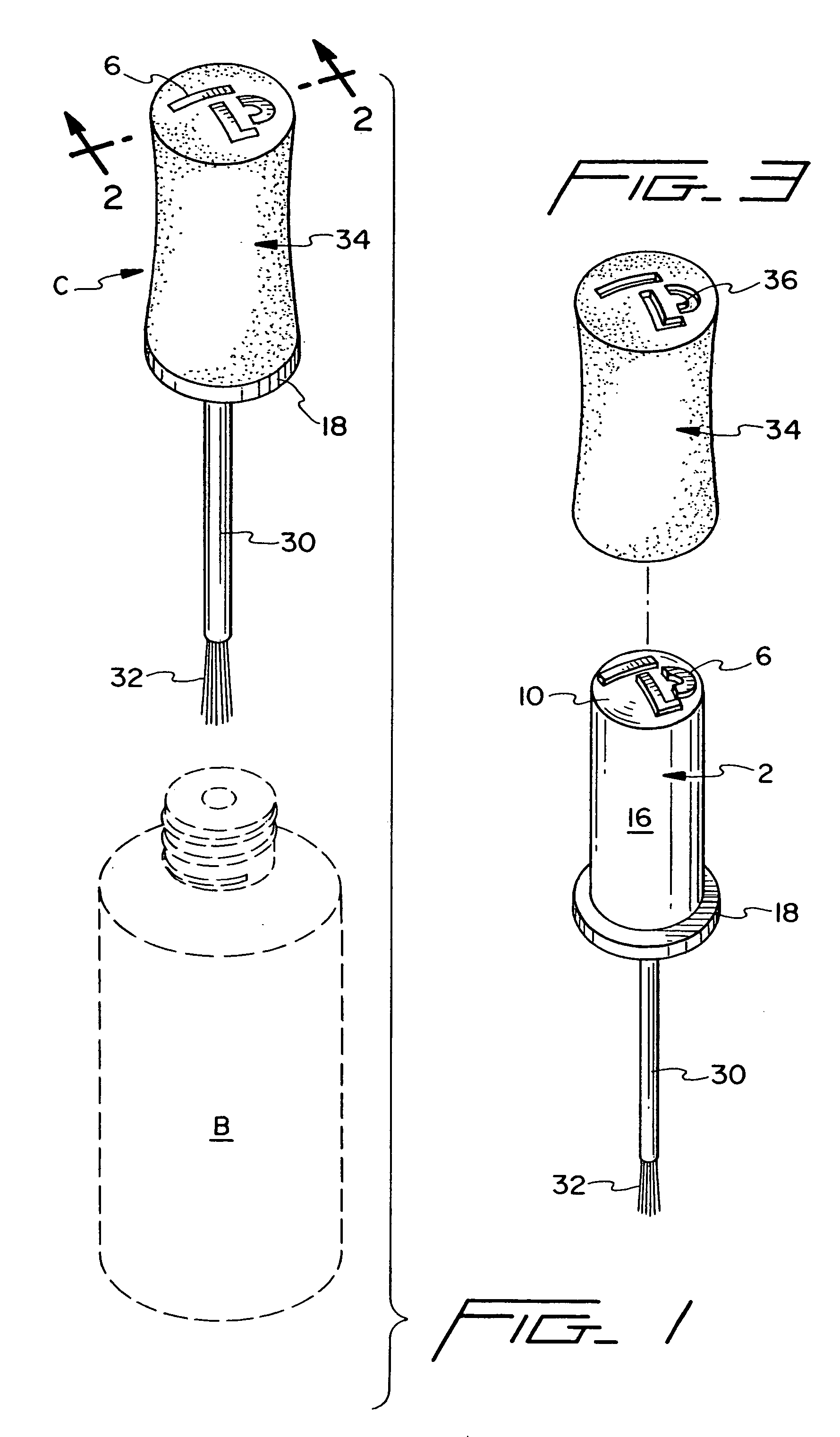 Nail polish container and applicator cap