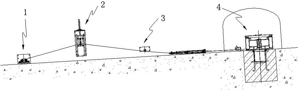 Stall protection system arrester wire device for trackless rubber-tired vehicle