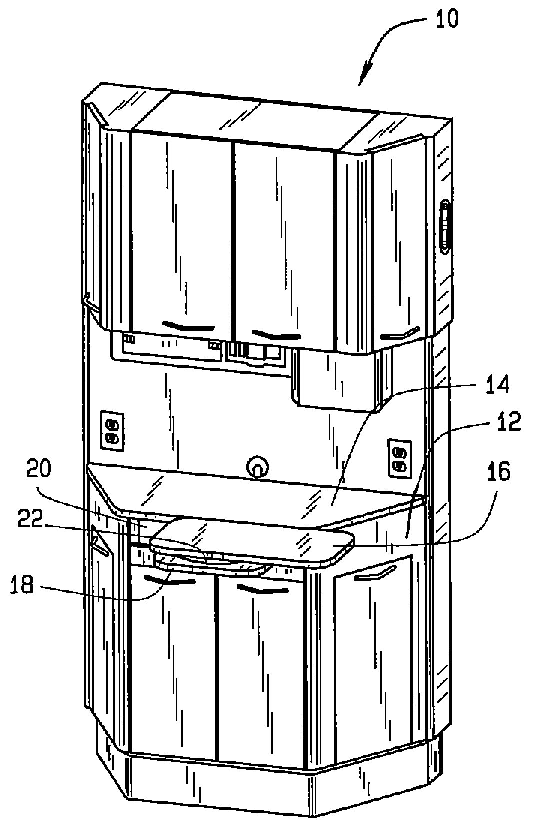 Dental cabinet with rotating working surface