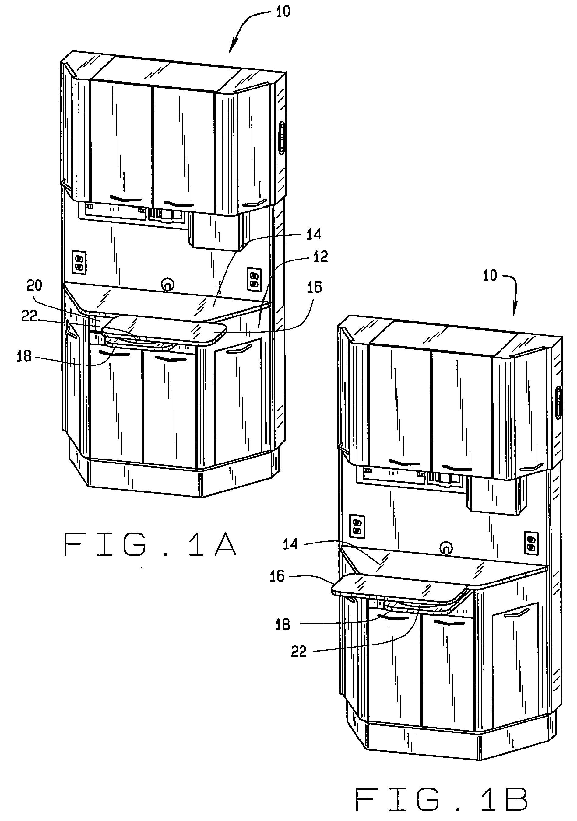 Dental cabinet with rotating working surface