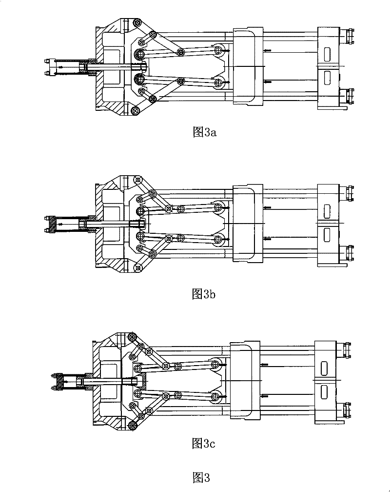 Porous series double-toggle inside and outside turning composite clamping mechanism and method