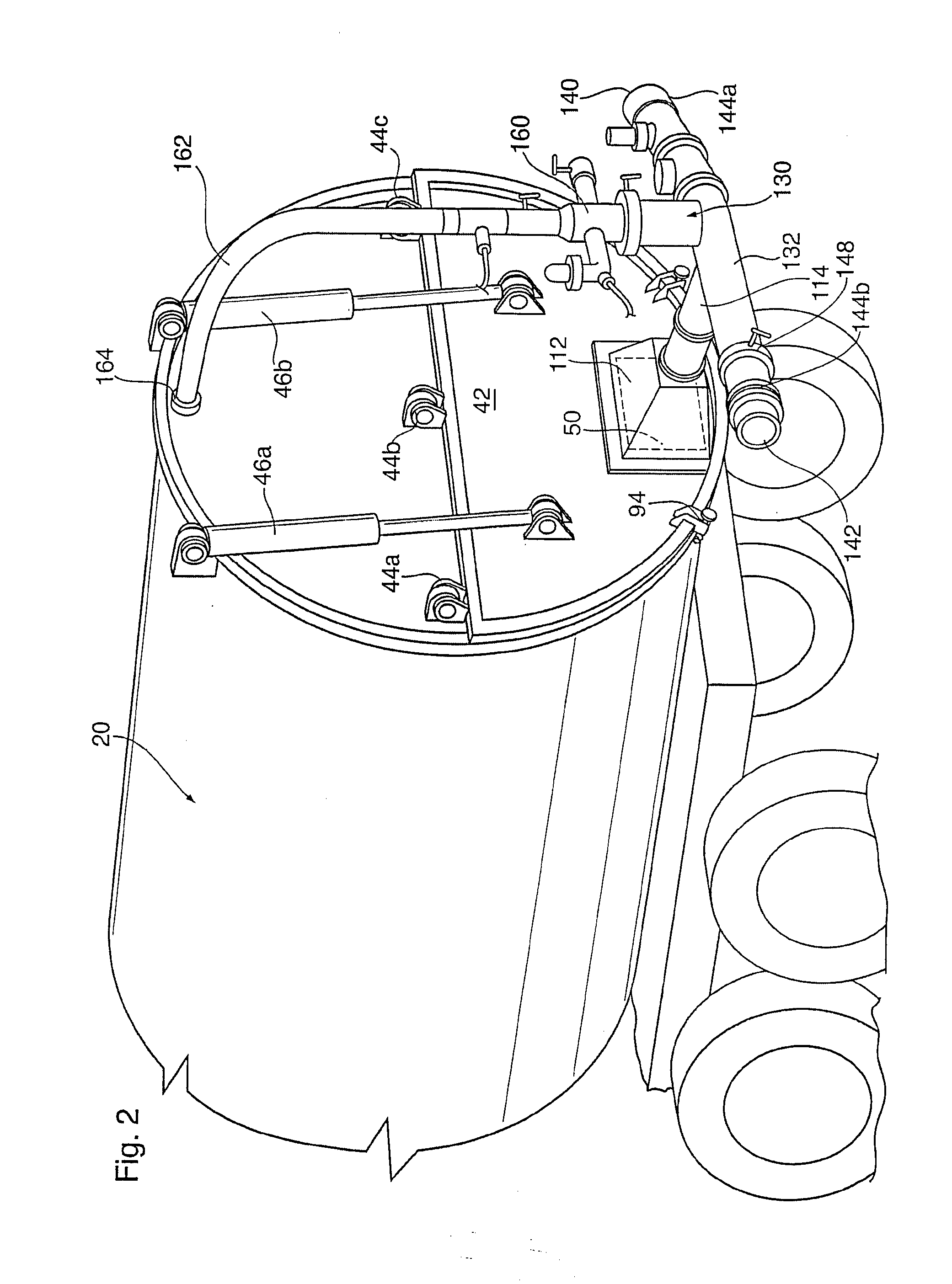 Portable Materials Storage Tank for Use With Vacuum Truck Pneumatic Transfer System