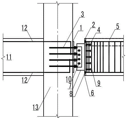 Method for prefabricating assembly type reconstructed and expanded building structure joint and structure node of building