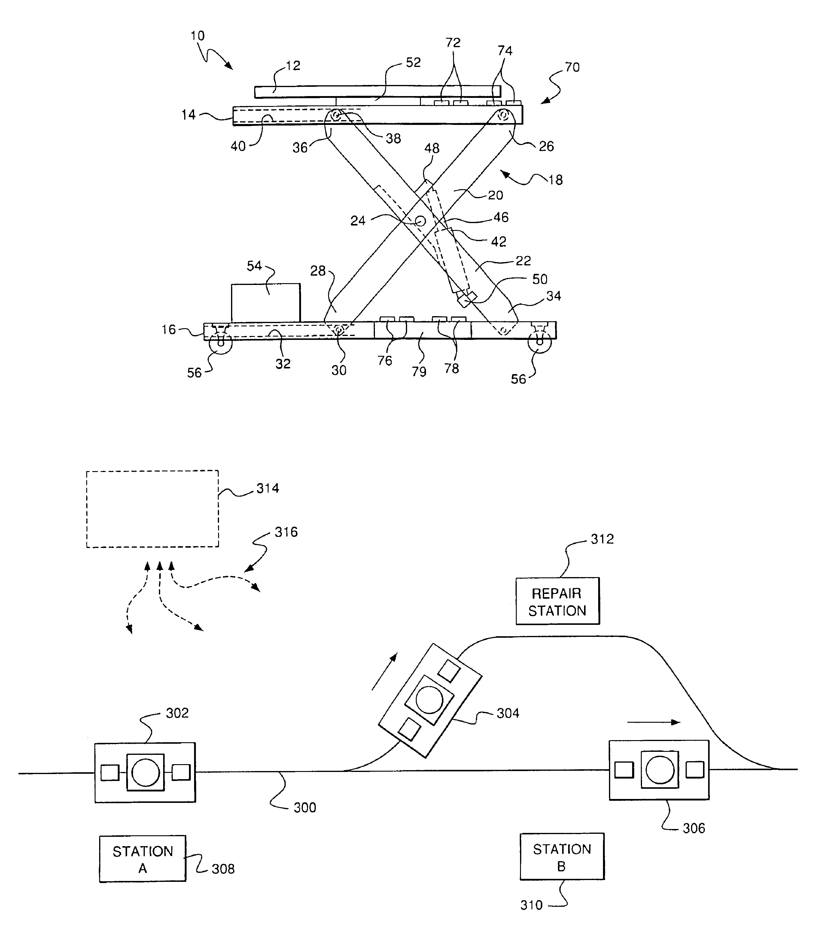 Automatic load positioning for a conveyor cart