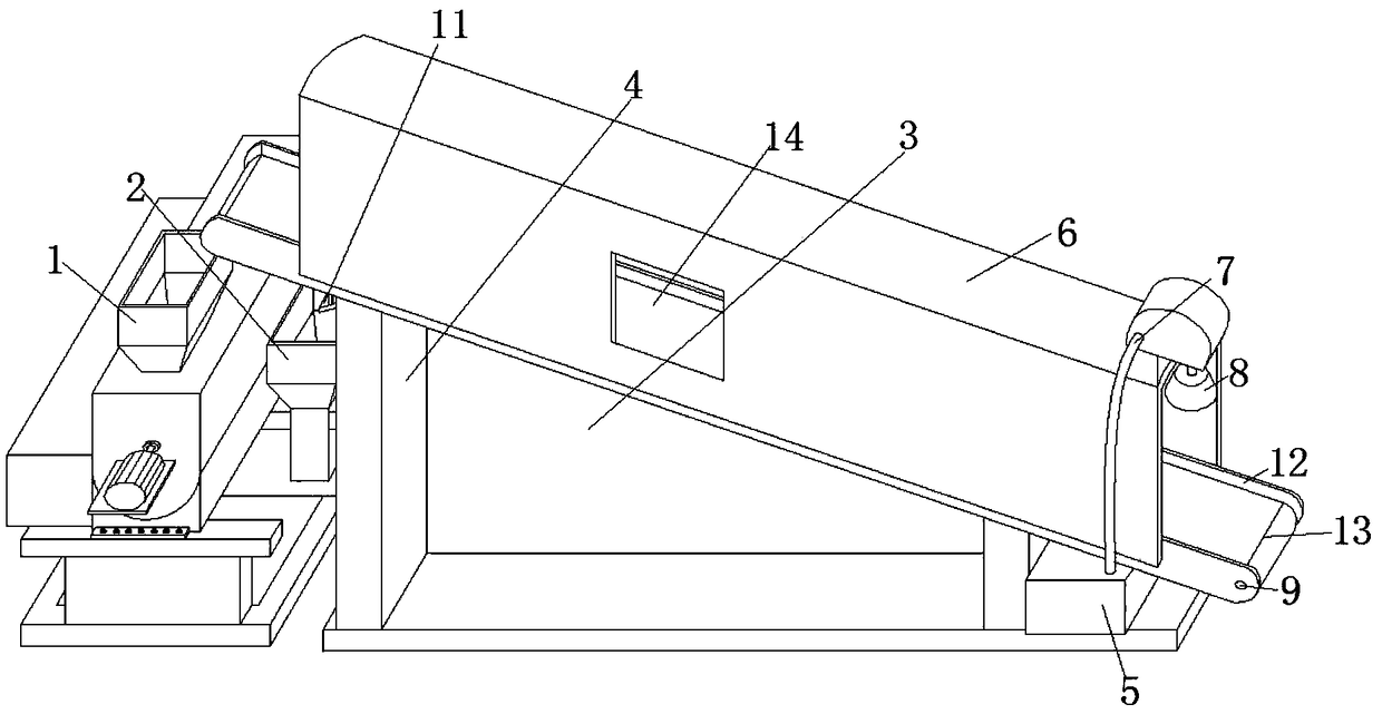 Loading device for tea leaf sieving machine