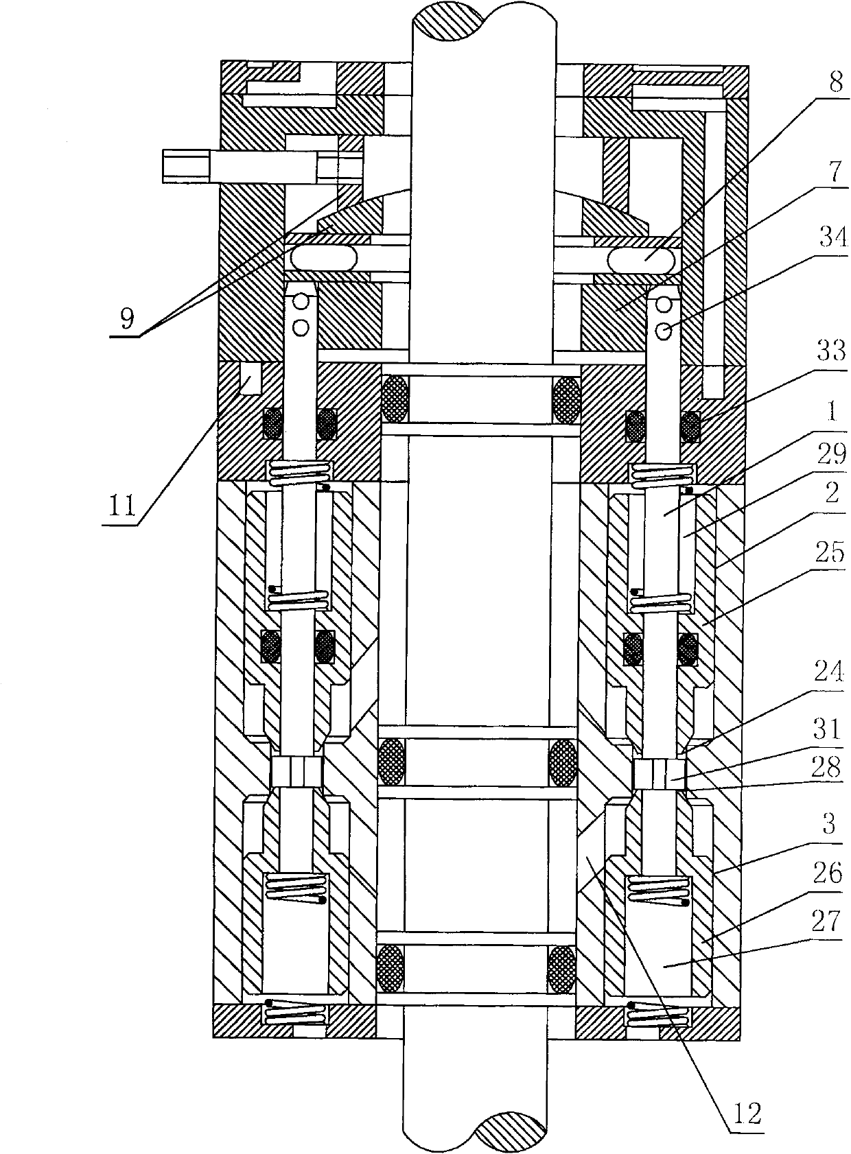 Plunger type quantitative hydraulic motor electro-hydraulic switch torque-changing oil dispensing subassembly