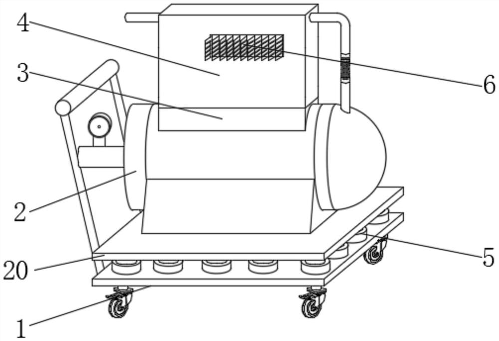 Shock-resistant and noise-reducing reciprocating piston compressor