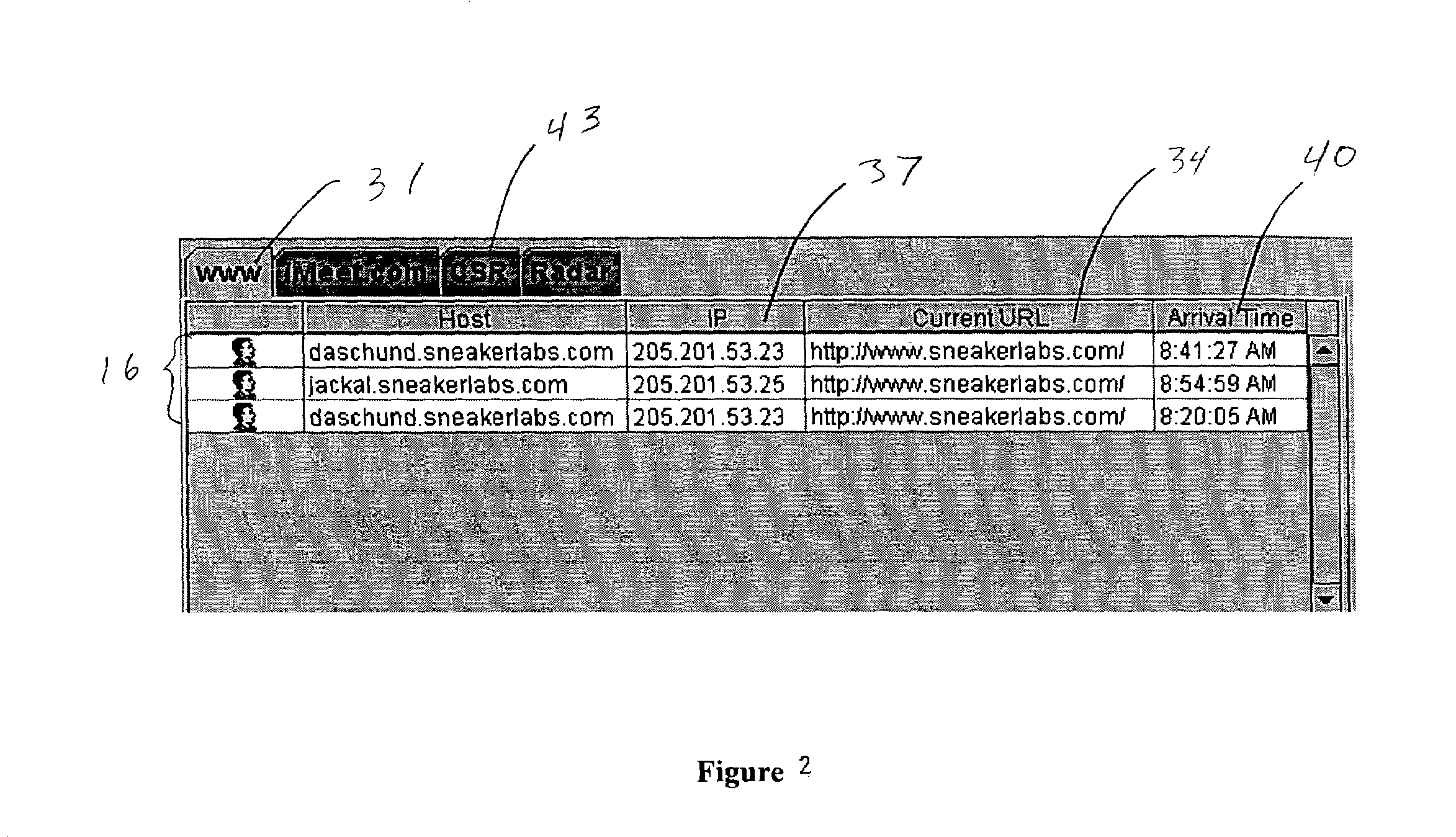 Apparatus and method for company representatives to monitor and establish live contact with visitors to their website