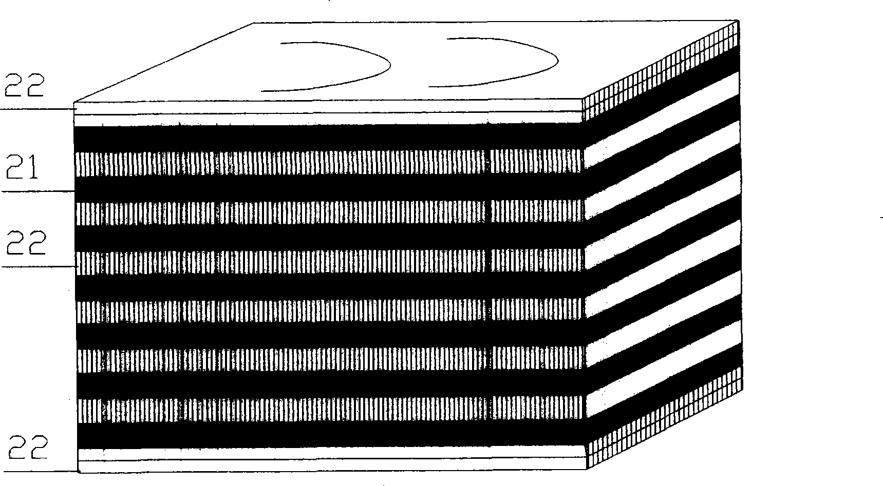 Adhesive-bonded panel made of bamboo and wood and its production method