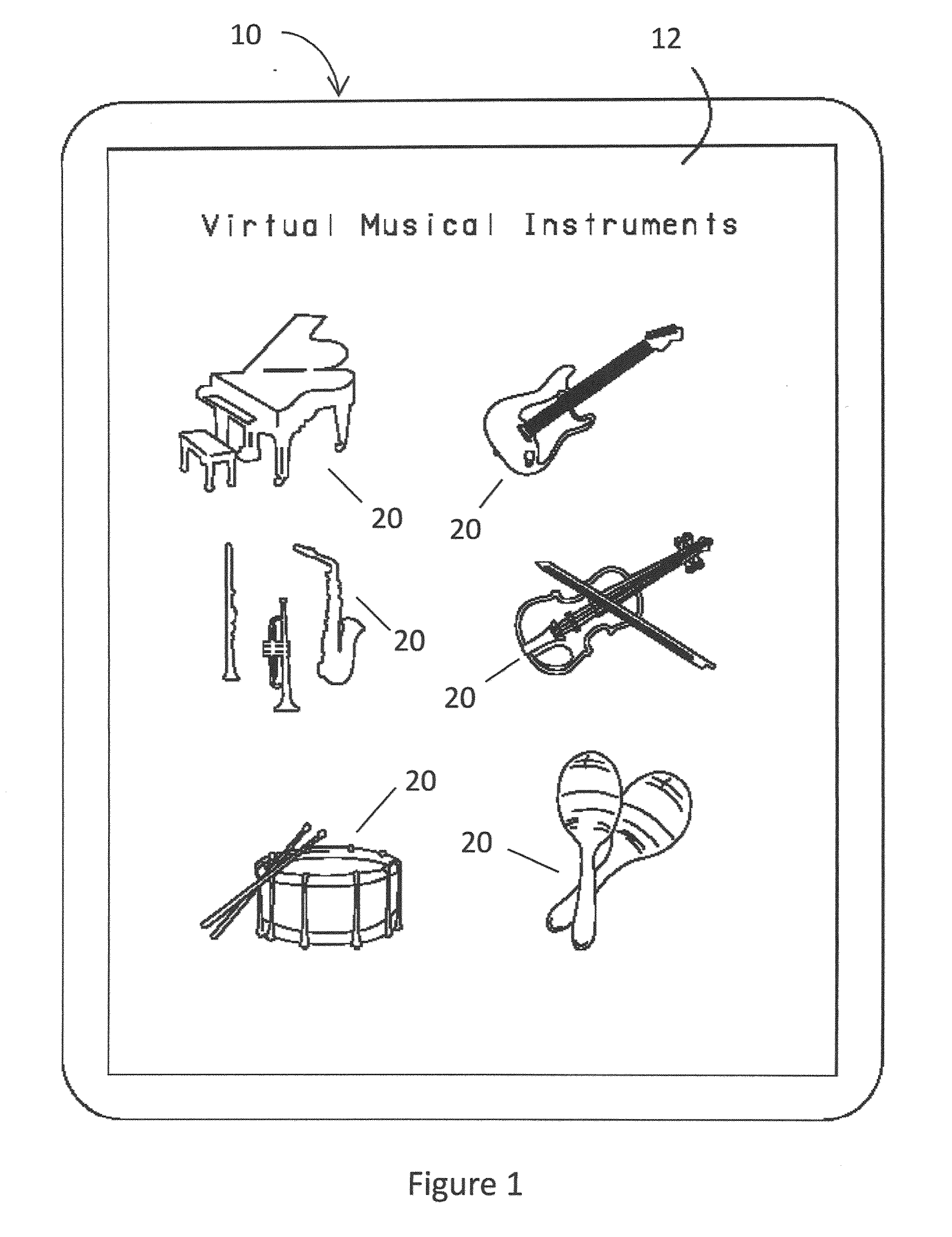 System and computer program for virtual musical instruments