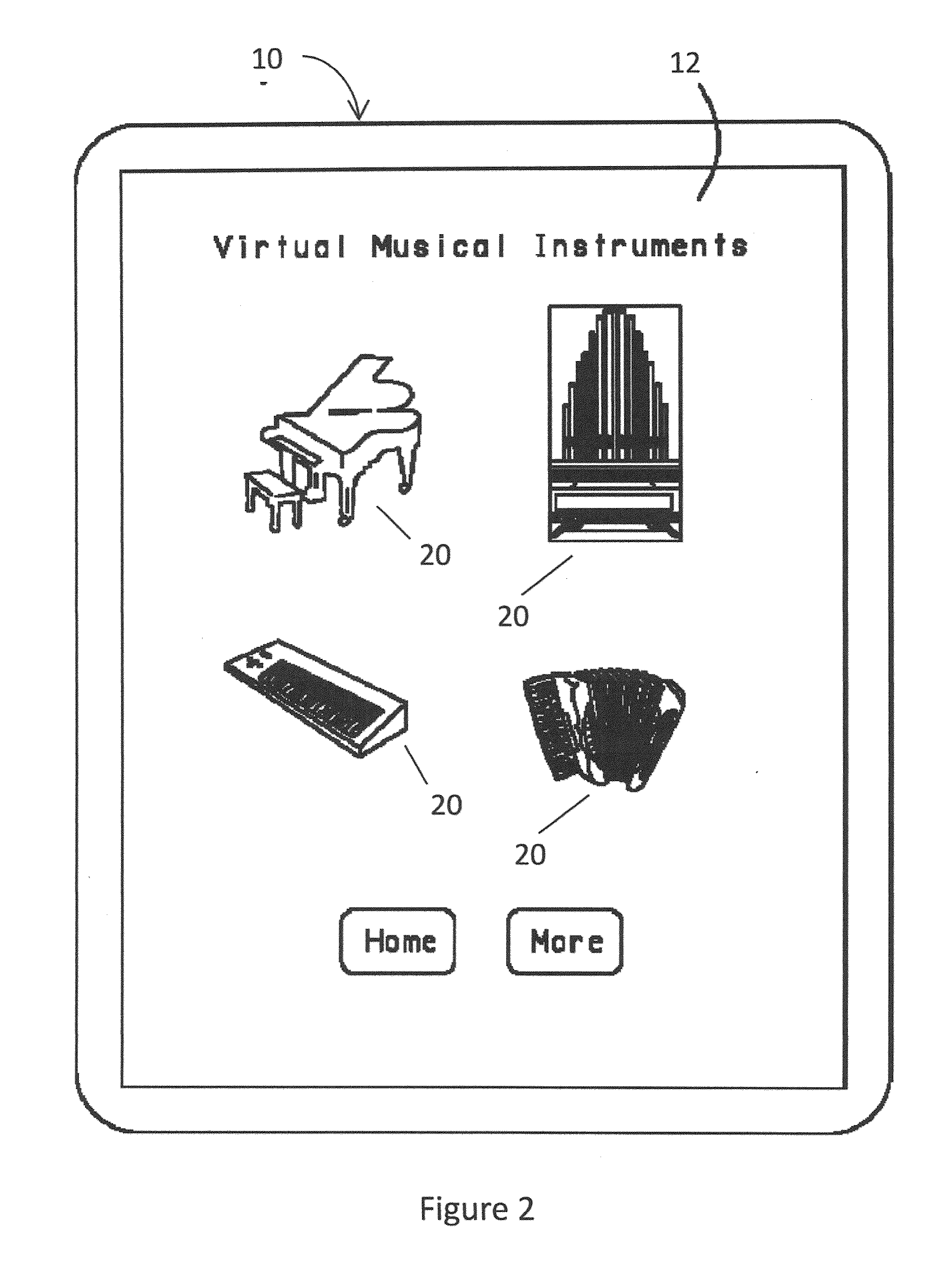 System and computer program for virtual musical instruments