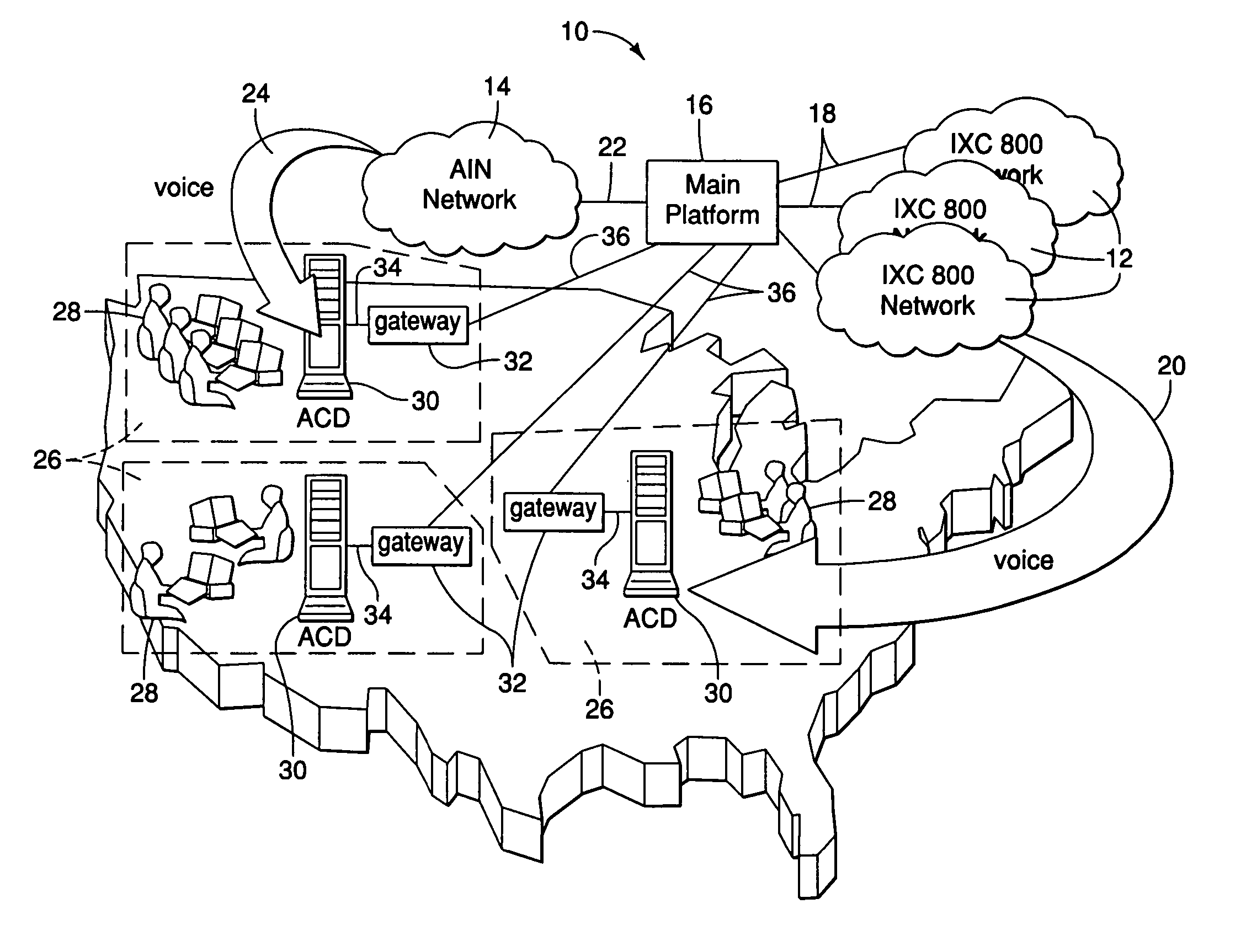 System and method for routing both toll-free and caller-paid telephone calls to call service centers