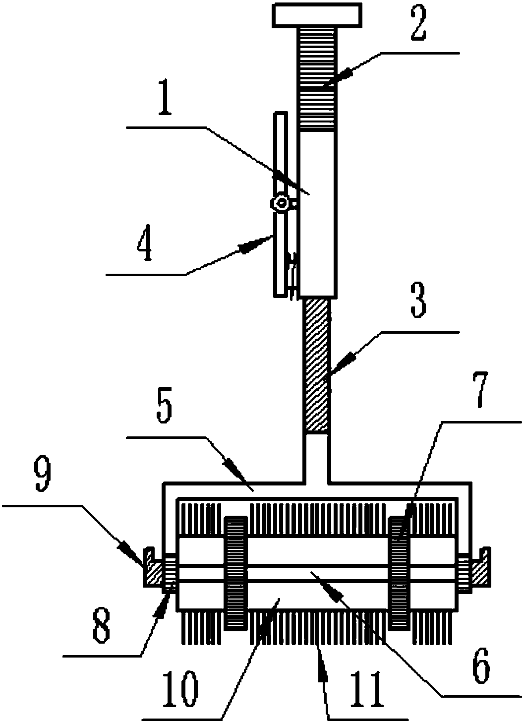 Sweeping device facilitating garbage collection for municipal administration