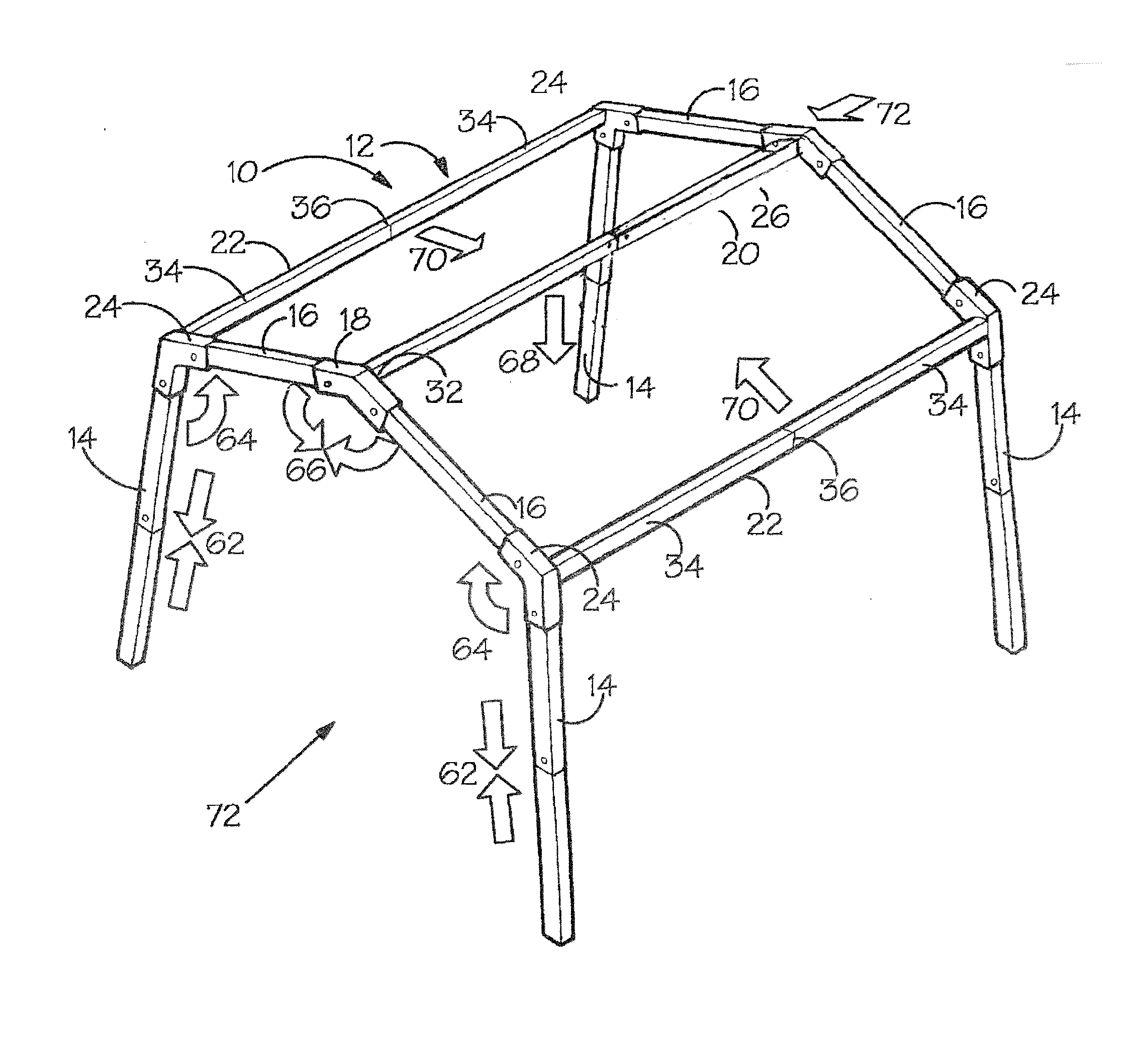 Tents and support frames for tents